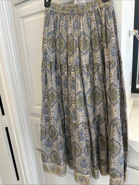 Victoria Dunn Multi-Color Paisley Maxi Skirt